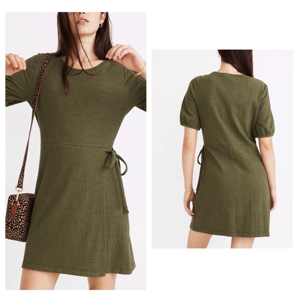 Madewell Cotton-Blend Faux Wrap Dress